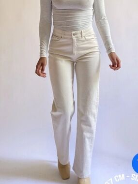 Djerf Avenue Straight Jeans in Off-White